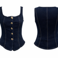 Dark Wash Slim Fit Denim Vest