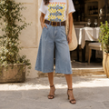 Light Wash Cropped Denim Pants