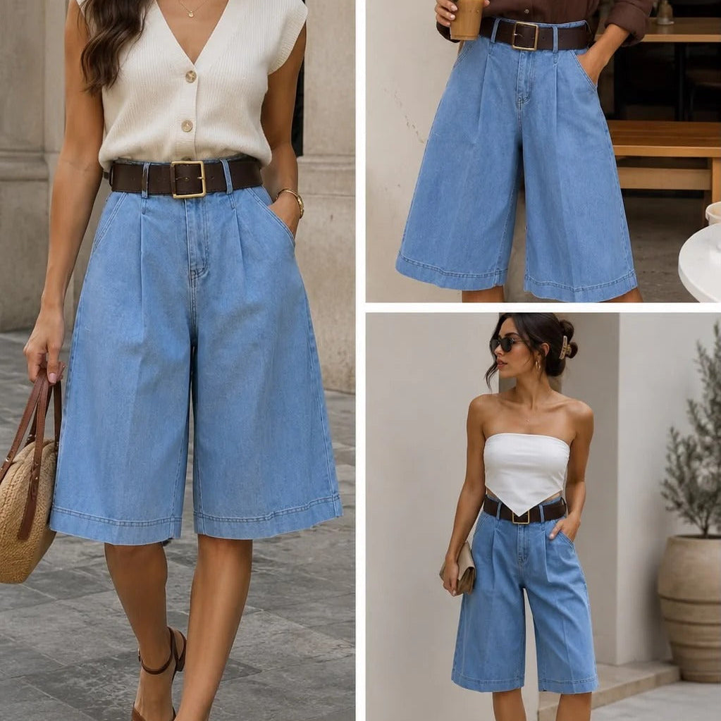 Light Wash Cropped Denim Pants