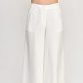 Pure White Wide Leg Casual Trousers